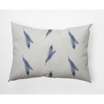 Simply Daisy, 14" x 20" Feather Stripe Blue Floral Decorative Outdoor Pillow