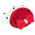 thumbnail image 4 of SPRING PARK Vintage Solid Color Mesh Faux Pearl Bowknot Women Retro Elegant Fascinator Hair Clip Party Derby Hat, 4 of 6