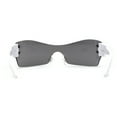 thumbnail image 4 of Retro Oversize Shield Color Mirror Wrap Around Sport Sunglasses White Silver Mirror, 4 of 4