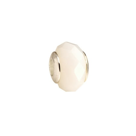 - Opaque White Diamond Faceted Beauty Large Hole Beads Murano Lampwork European Glass Crystal Charms Beads Spacers Fit Pandora Troll Chamilia Carlo Biagi Zable Snake Chain Charm Bracelets 10x13.5mm 4pcs