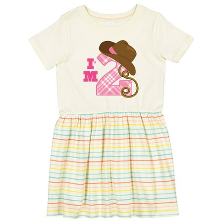 

Inktastic 2nd Birthday 2 Year Old Cowgirl Hat Girls Toddler Dress