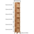 thumbnail image 3 of DouSeiAi 6 Tiers Rotating Bookshelf, 76'' Tall Solid Wood Spinning Bookshelf Organizer for Kids&Adults, Revolving Bookcase for Home Office Study Room, 3 of 15