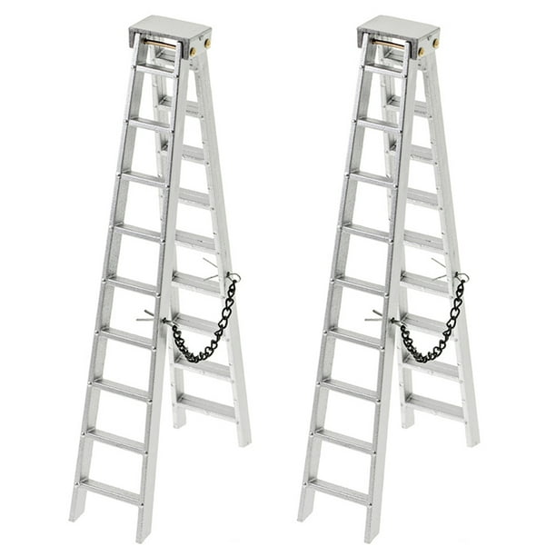 2X Escala 1/10 Accesorios Mini Escalera Plegable para 1:10 RC Coche de Orugas para TRX4 Axial SCX10 AXI03007 , 150mm