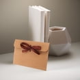 thumbnail image 4 of HAMPPLIES 50Pcs Vintage Style Kraft Paper Envelopes with Ribbon Bow Coffee for Special Occasions, 4 of 6