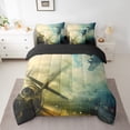 thumbnail image 2 of YST Army Airplane Comforter Set, King Size, Vintage Retro World War II, 2 of 5