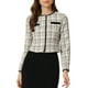 thumbnail image 1 of CHAQUETA DE TWEED CON CUELLO REDONDO Y CIERRE DE BOTONES PARA MUJERES INSPIRADAS CHIC, TALLA XL, NEGRO Y BLANCO, 1 of 6