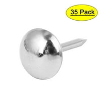 Uxcell 0.3" x 0.6" Upholstery Nail Thumb Tack Push Pin Metal Silver Tone 35pcs
