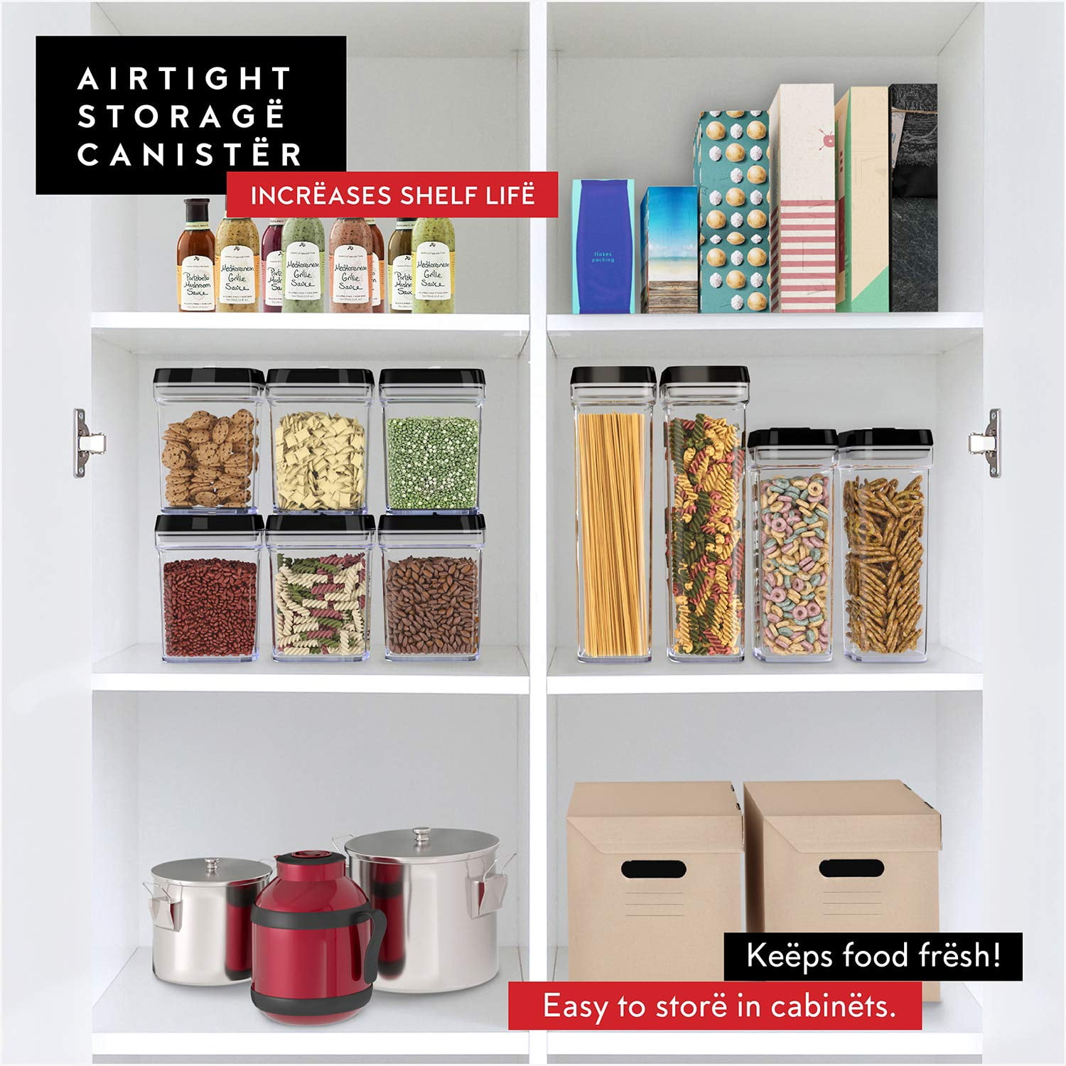 Pasta Storage Containers 04 - 1.8 Liters (Set of 2) Pantry Food Organization