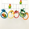 thumbnail image 1 of Volkmi 1pcs Small and Medium Parrot Toy Bird Biting Toy Cotton Rope Swing Color Ring Rose Red Small Diameter 15.5cm, 1 of 10
