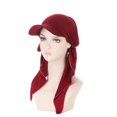 thumbnail image 3 of Women Muslim Headscarf Hat Pre Tied Hair Loss Turban Solid Color Chemo Baseball Cap Slouchy Bonnet Head Cover, 3 of 7