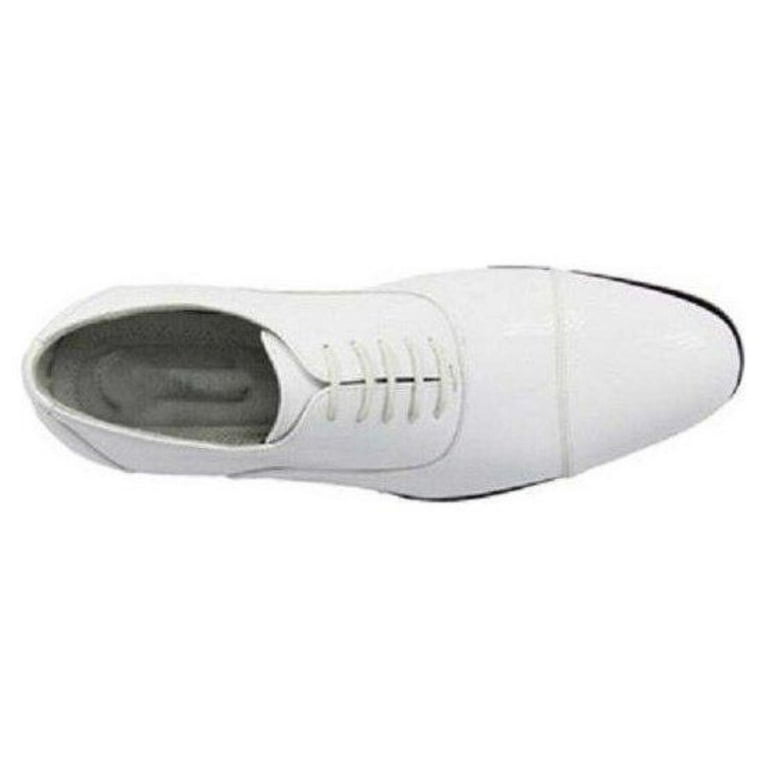 Tuxedo Prom Shoes Stacy Adams Mens Gala Shinny White Patent  display picture 1