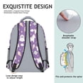 thumbnail image 5 of Unicorn and Ice Cream Purple Pattern Backpack for School, Cute School Bag with Adjustable Shoulder Straps and Padded Back, 15.3"x11"x6.7", 5 of 5