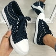 thumbnail image 7 of GEZHEN Women's Polka Dot Flower Pendant Lace Up Casual Shoes Sneakers Canvas Out Pattern Dott Floral Fashion Shoes Non Slip Low Top Platform Shoes, 7 of 7
