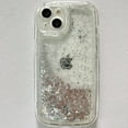 thumbnail image 3 of Compatible with iPhone 14 Pro Max Laser Quicksand Case Holographic Rainbow Bling Glitter Shiny Sequin Flow Transparent Soft Round Cute Unique Shockproof Protection Cover for Women Girls Bubble, 3 of 6