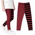 thumbnail image 7 of THDHVS Girls Leggings,Girls Halloween Striped Print Pants with High Waisted Elastic for Comfortable Wear Soft Tight Fits Spooky Theme Red, 7 of 7