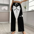 thumbnail image 2 of Tuxedo (2)-2 Pajamas For Women Loose Retro Night Pajama Pants Comfortable Sleepwear Bottoms Homewear, 2 of 6