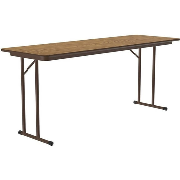 Pemberly Row High Pressure Folding Seminar Table with Off-Set Leg Medium Oak