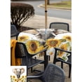thumbnail image 6 of Square Outdoor Tablecloth with Umbrella Hole Modern Elephants Outside Table Cloth Waterproof Patio Table Cover Spring Summer Watercolor Sunflowers Daisy Zipper Tablecloths for Picnic 54x54 Inch, 6 of 8