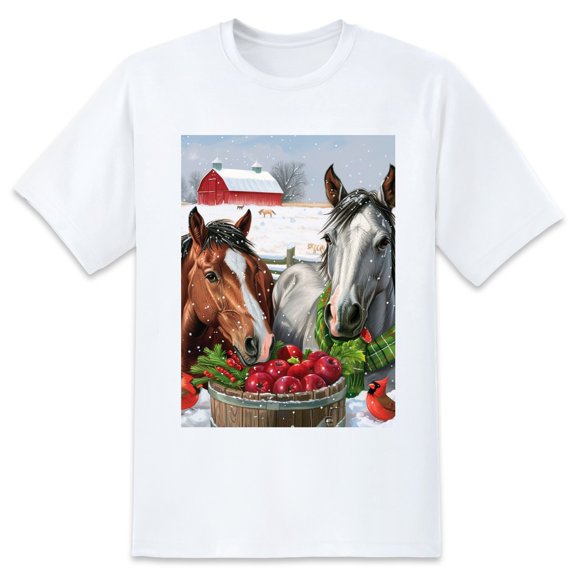 Basic Oversize Tees For WomenHorse Loose Boyfriend Shirts Casual Blouse round neck