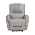thumbnail image 1 of Fauteuil Inclinable Électrique en Cuir Touffeté avec Support Lombaire en Crème, 1 of 1