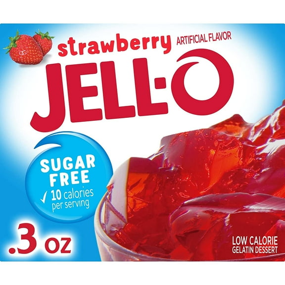 Jell-O Sugar Free Gelatin Dessert, Strawberry, 0.3 Ounce Pack of 8-1263088073