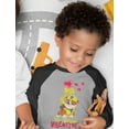 thumbnail image 2 of Tstars Boys Unisex Best Valentine's Day Shirts for Kids Love Digging Valentine's Gift Paw Patrol Rubble 3-4 Sleeve Baseball Jersey Toddler Shirt, 2 of 6