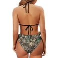 thumbnail image 6 of Uourmeti Women's Leafy Camo Halter Triangle Bikini Set - Quick Dry, Tie Side Two Piece Swimsuit for Beach & Pool Vacation, 6 of 9