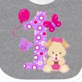 thumbnail image 4 of Inktastic First Birthday with Cute Puppy and Butterflies Boys or Girls Baby Bib, 4 of 4