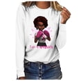 thumbnail image 2 of Taqqpue Breast Cancer Shirts Tops for Women Pink Ribbon Breast Cancer Awareness Long Sleeve Shirts Crewneck Sweatshirt Breast Cancer Survivor Gifts for Women, 2 of 4