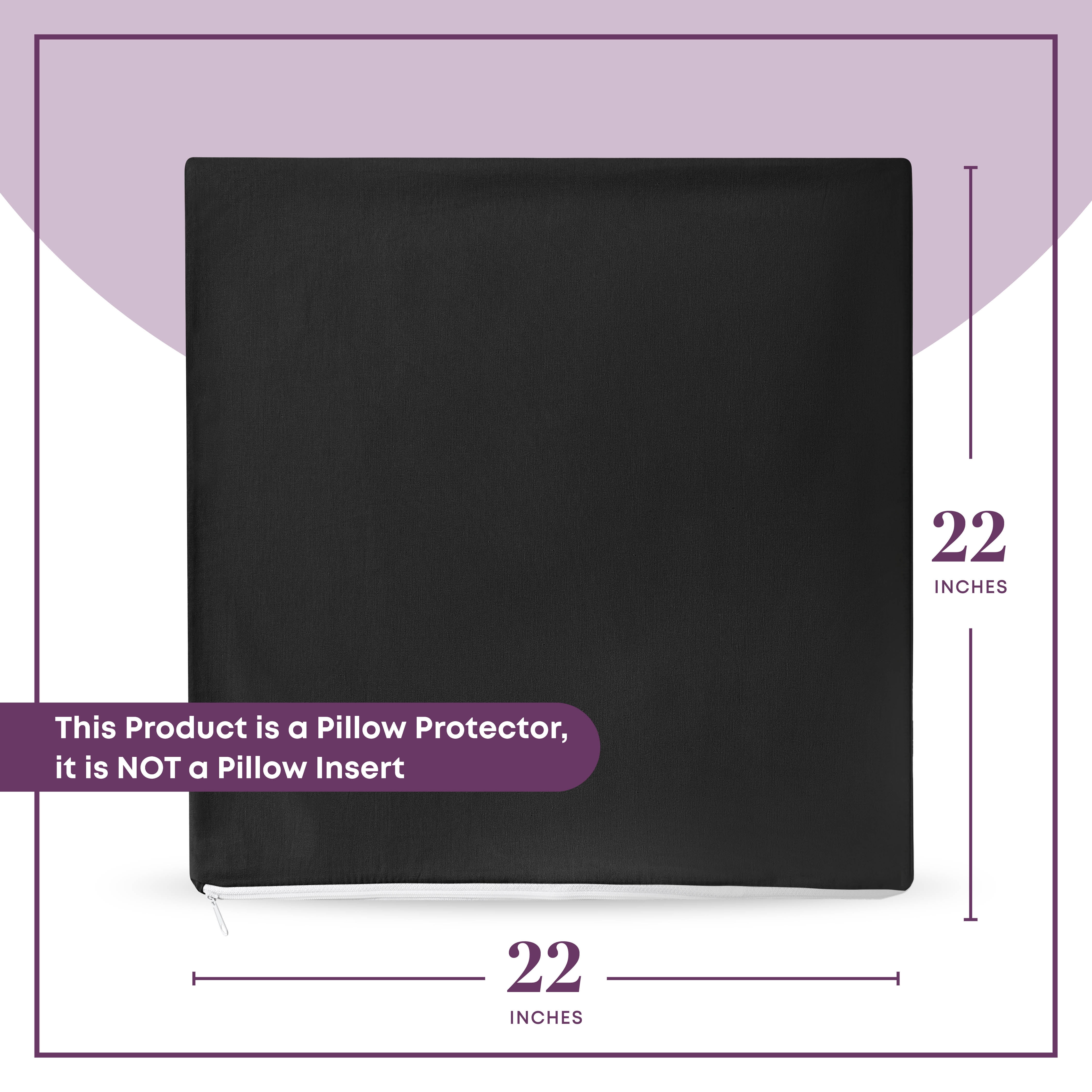 CIRCLESHOME Throw Pillow Protectors - 100% Cotton Breathable Pillowcases - 22 X 22 Square Pillowcases - Protects Pillows from Dirt, Dust and Debris (Square Pillow - 4 Pack- 22x22)