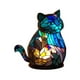 thumbnail image 1 of Lámpara de Mesa de Animales, Lámpara de Escritorio, Iluminación de Lectura, Lámpara de Mesa de Resina Teñida, Luz Nocturna para Mesita de Noche, Estud Gato, 1 of 9