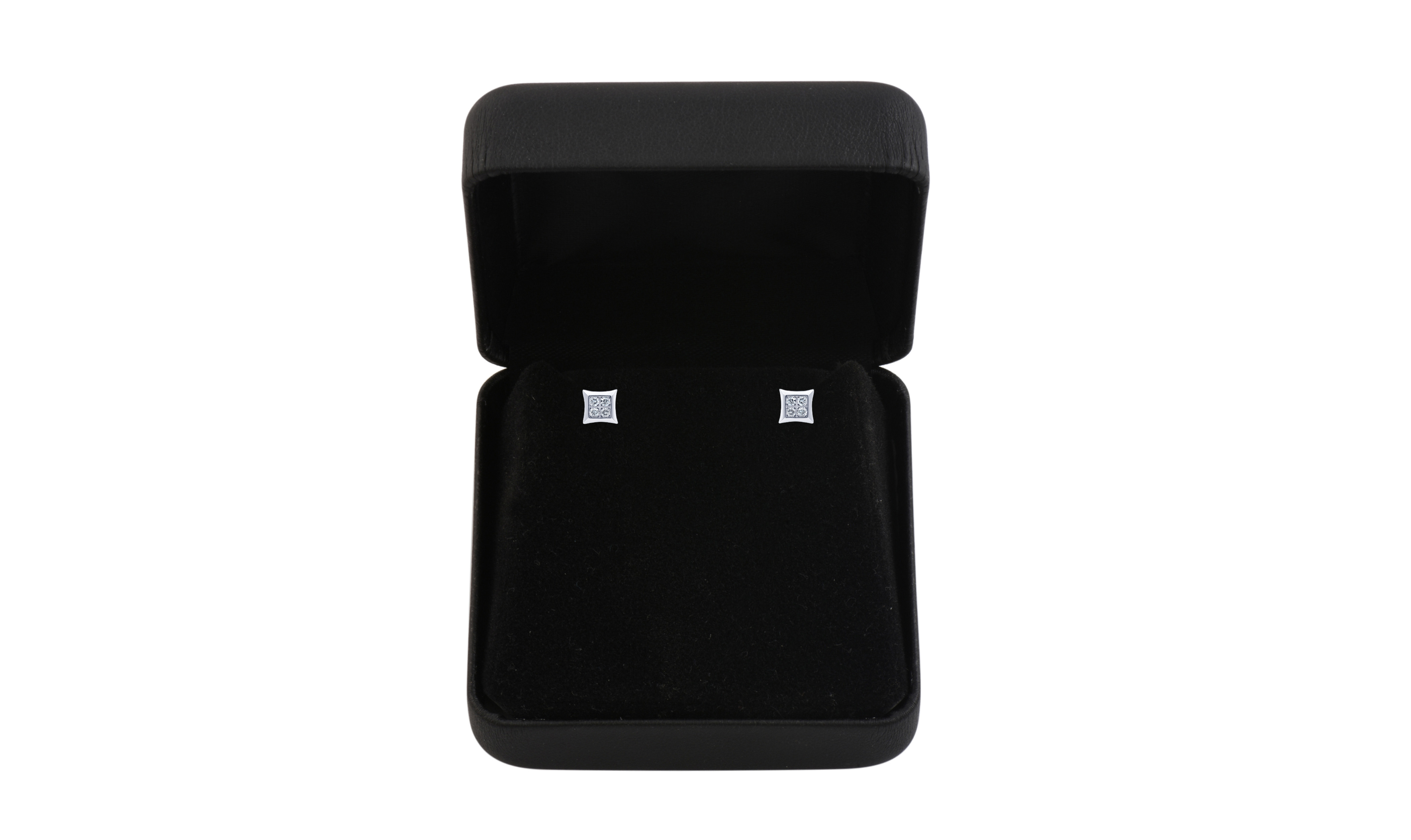 Arista 1/4 Carat T.W Lab Grown Diamond Square Shaped Women's Stud Earring in Sterling Silver (I, SI)