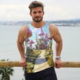 thumbnail image 6 of KLL Dreamy Mushroom House Print Men's Muscle Gym Workout Stringer Tank Tops Bodybuilding Fitness T-Shirts Tank Tops Men-Large, 6 of 7