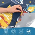 thumbnail image 3 of Space Stars Astronauts Fish Curtain Valances Farmhouse Design Window Treatment Decor Blackout Rod Pocket for Windows Living Room Kitchen 54" x 18", 3 of 5