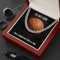 thumbnail image 3 of To My Son - Always your number 1 Fan - Basketball, Cuban Link Chain, Stainless Steel or Yellow Gold, Message Card & Gift Box, 3 of 5