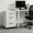 Black, variant on Podium Stand Portable with Wheels, Classroom Lectern for Teacher with Adjustable Storage Shelf, Mobile Rolling Church Pulpits, Office Wooden Reception Desk, Host Stand for School Conference