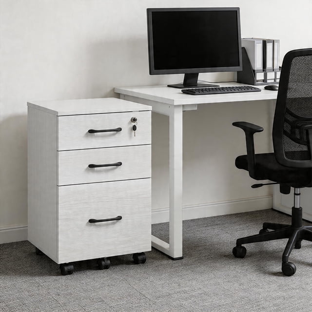 3 Drawer File Cabinet Locking Filing Cabinet for A4 and Letter Size