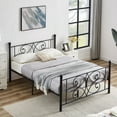 thumbnail image 6 of Full Size Metal Platform Bed Frame with Victorian Headboard and Footboard, Under Storage Space, Black, 6 of 9
