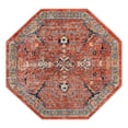 thumbnail image 3 of Unique Loom Lola Collection Area Rug - Vivacious (5' Octagon Brick Red/Gray), 3 of 7