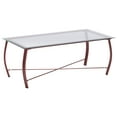 thumbnail image 3 of Paula 3 Piece Coffee Table Set, Copper Metal Frames & Beveled Glass Tops (Cocktail Coffee & 2 End Tables), Transitional, 3 of 7