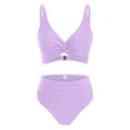 thumbnail image 5 of UJNDER Swimsuits for Women Women's Tankini Set Beach Pool Cover up Hollow Out Bikini Top with Swim Shorts Conservative Women’s Swimwear Purple L, 5 of 6