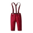 thumbnail image 6 of Mercatoo Toddler Baby Boys Clothes Floral Long Sleeve Bowtie Shirt Suspender Pants Set Gentleman Outfits for 3 Months to 5 Year, 6 of 9