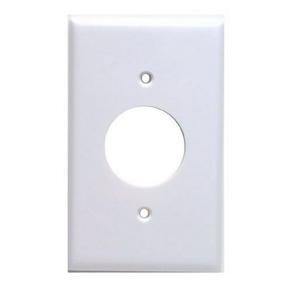 Leviton 88004 001-000 Receptacle Standard Size Wall Plate, 1 Gang, 4-1/2 in L X 2-3/4 in W 0.22 in T, Smooth, Standard, White