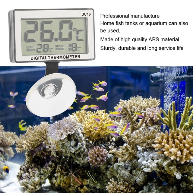 Thermometer, Suction Cup Submersible Thermometer, Professional Fish Tanks for Fish Tanks Aquarium Aquarium Temperature Meter with Mini Alarm