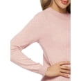 thumbnail image 4 of LANPULUX Sweaters for Women Lightweight Soft 100 Wool Mock Neck Pullovers Long Sleeve,Pink, 4 of 7