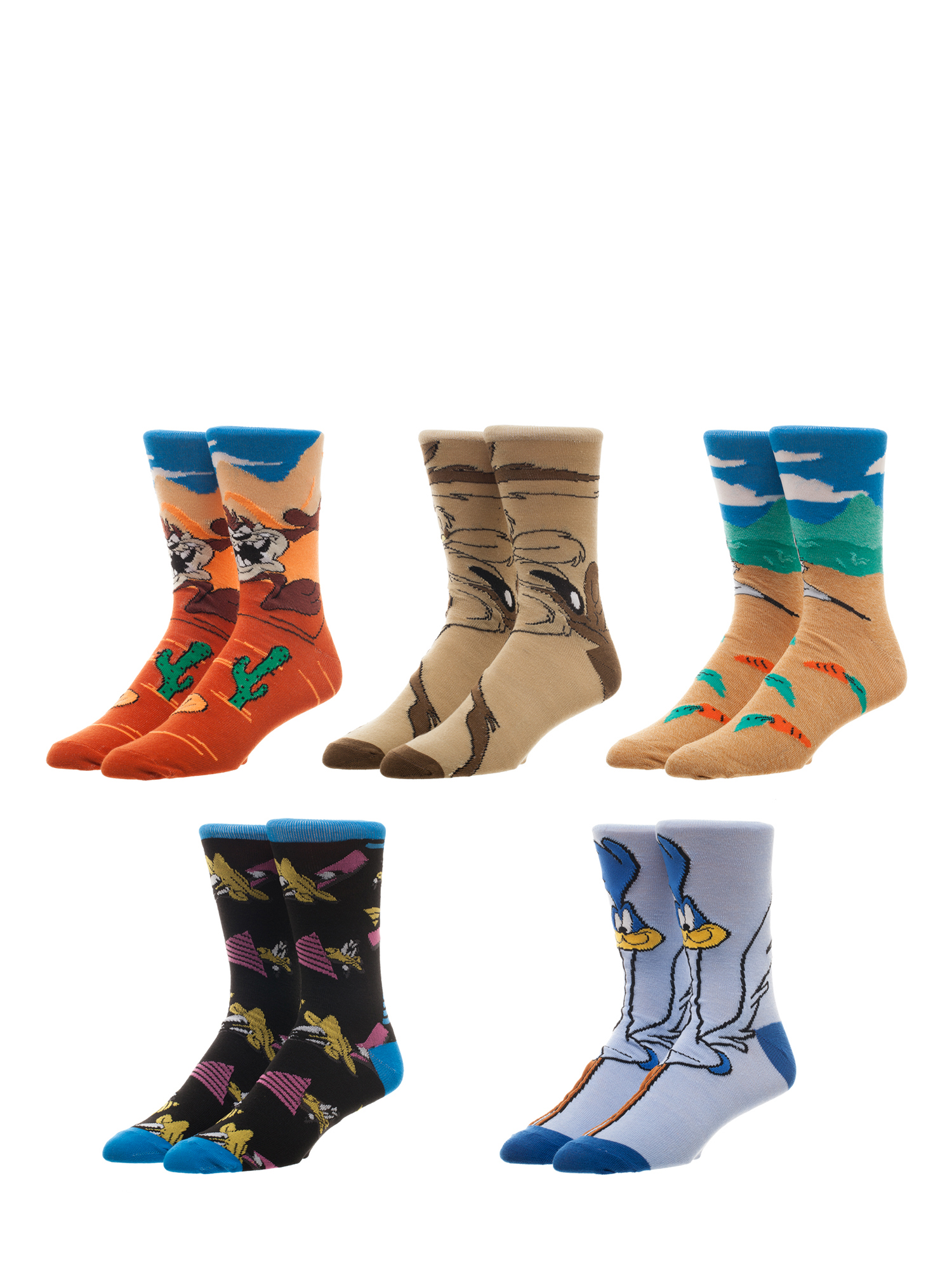 Looney Tunes Character Mens And Womens 5 Pack Ankle Socks