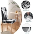 thumbnail image 4 of Dining Chair Covers Set of 4, Washable Soft Polyester Seat Protertor, Removable Stretch Parsons Chair Slipcovers for Home, Hotel, Party, Geometry Black, 4 of 6