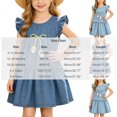 thumbnail image 3 of Zpanxa Girl Dress Girl's Flowy Casual Dress Graphic Print Flutter Sleeve Sleeveless Round Neck Dresses Light Blue 3 Years, 3 of 8
