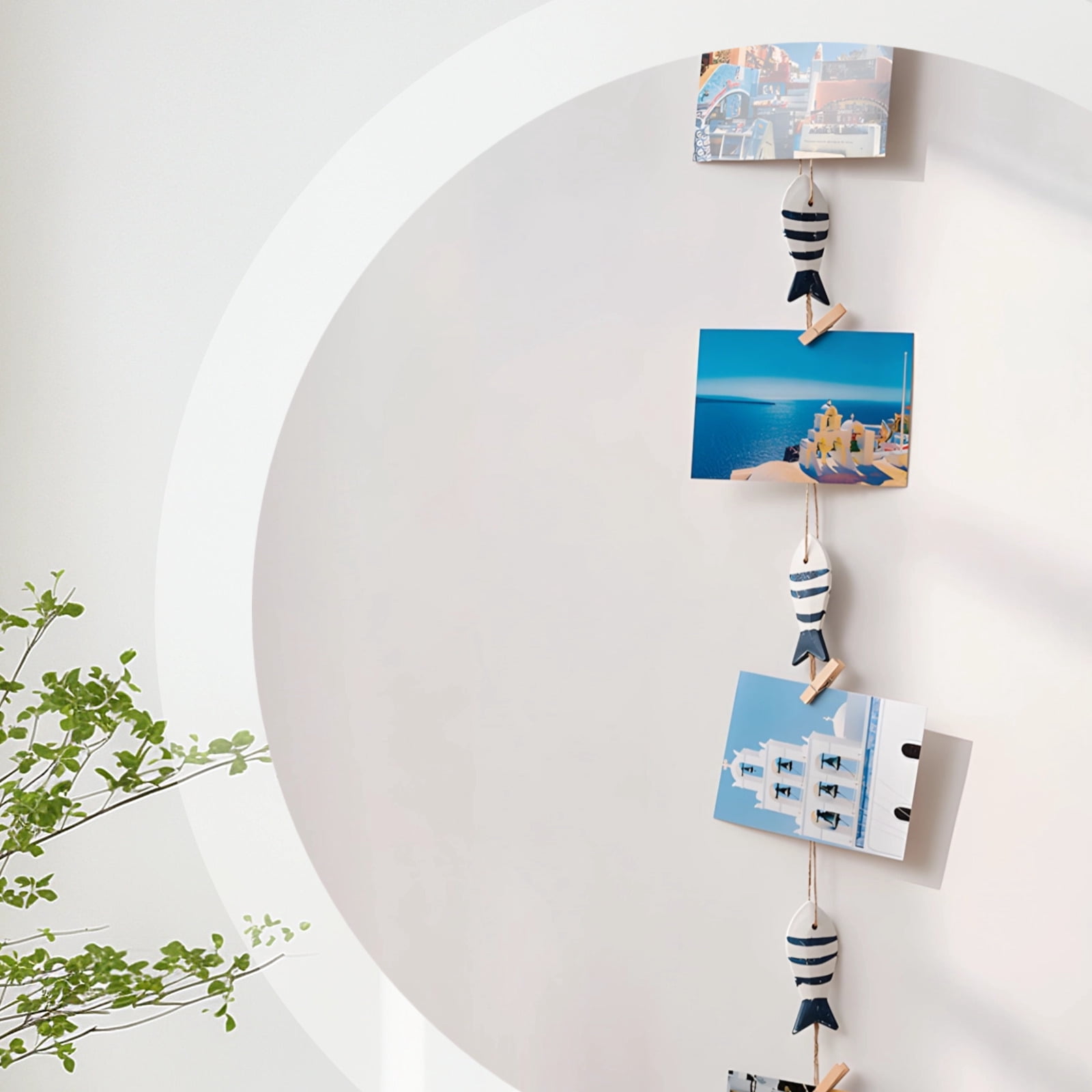 Picture Hanging Clips for Wall, 4 Pcs Creative Note Photo Clips with Modern Minimalist Design, Wall Clips with Two-Tone Striped Decor, Ideal for Home and Office