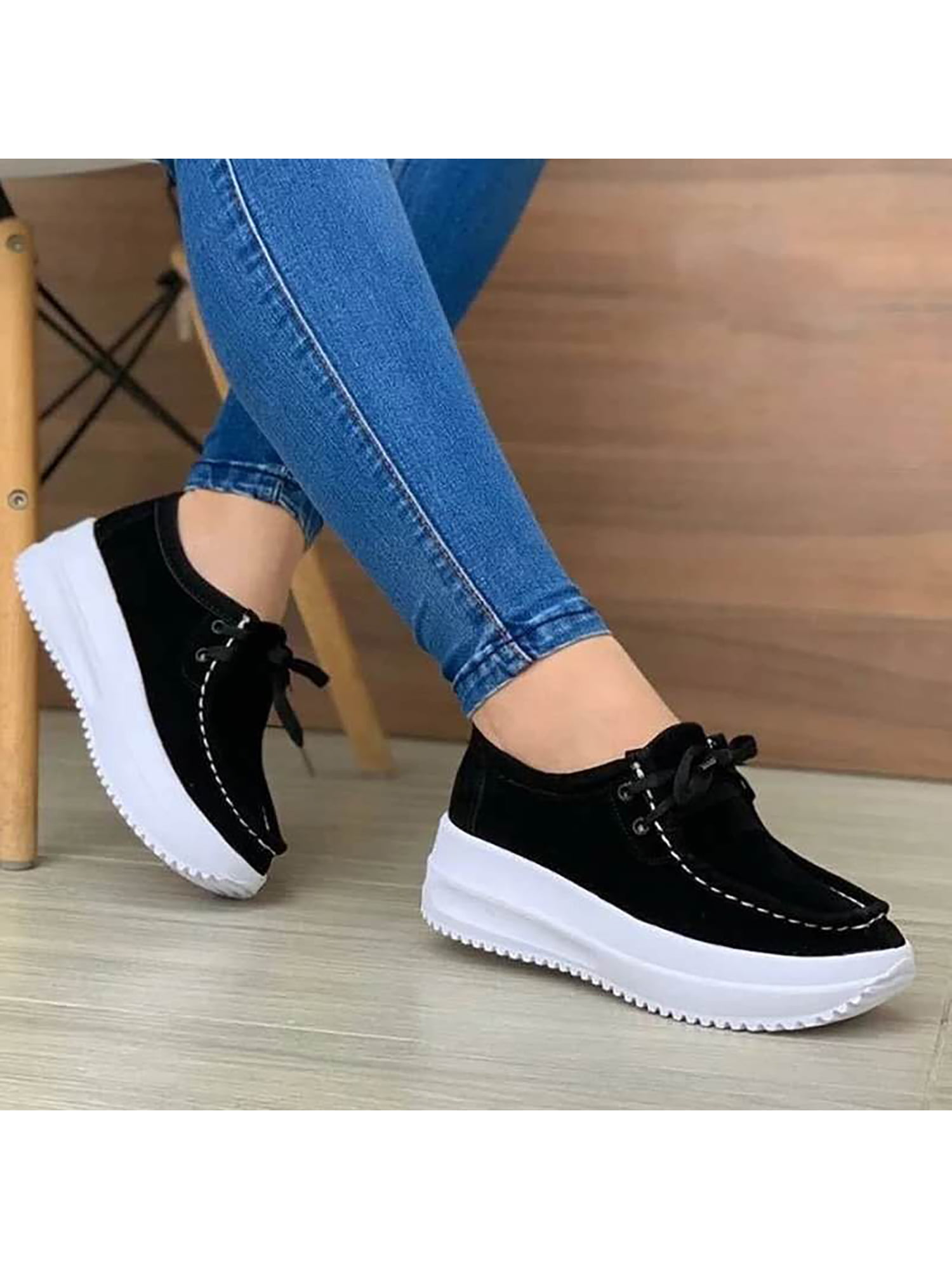 WOMENS LADIES FLAT DOUBLE PLATFORM WEDGE LACE UP PUNK GOTH CREEPERS SHOES SIZE